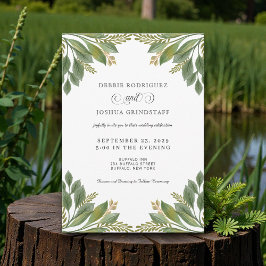 Invitación Green Leaves Greenery Wedding Invitation 