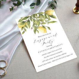 Invitación Green Lemons and Foliage Wedding Engagement Party