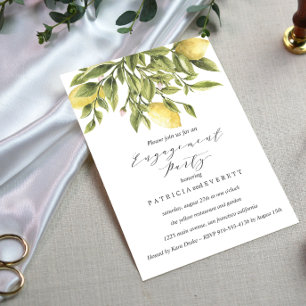 Invitación Green  Lemons and Foliage Wedding Engagement Party