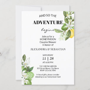 Invitación Green Lemony Honeymoon Shower