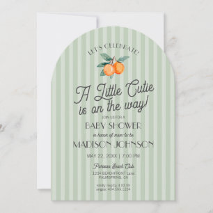 Invitación Green Little Cutie En El Camino De Citrus Baby Sho
