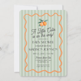 Invitación Green Little Cutie Pastel Citrus Theme Baby Shower