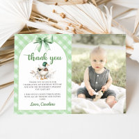 Green Lucky Duck Boy Birday Photo You Card
