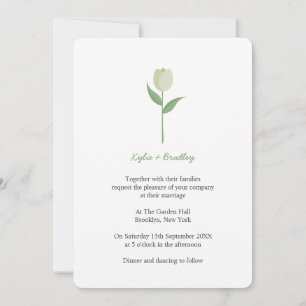 Invitación Green Mist Minimalist Tulip