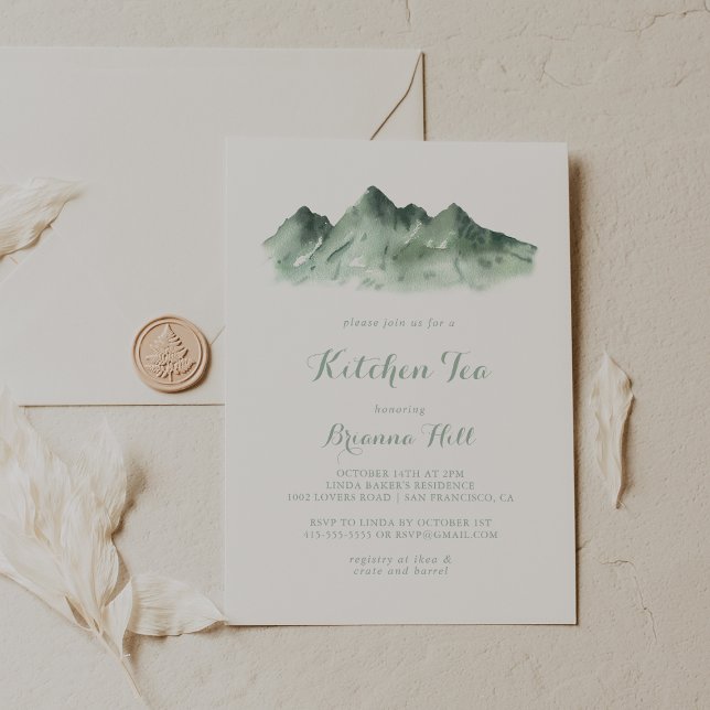 Invitación Green Mountain Country Kitchen Tea Bridal Shower (Subido por el creador)