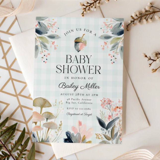 Invitación Green Mushroom Woodland Baby Shower (Subido por el creador)