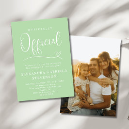 Invitación Green Officially Official Adoption Day Party Photo