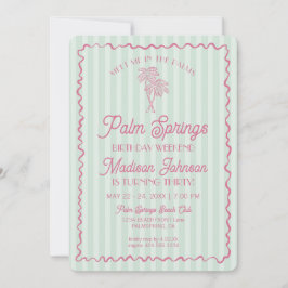 Invitación Green Palm Springs Pastel Beach Birday Weekend
