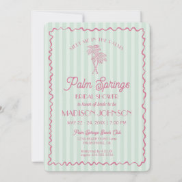Invitación Green Palm Springs Pastel Beach Bridal Shower