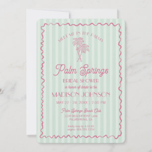 Invitación Green Palm Springs Pastel Beach Bridal Shower