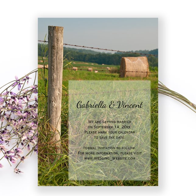 Invitación Green Pastures Country Ranch Wedding Save the Date (Subido por el creador)