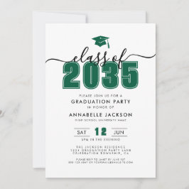 Invitación Green Photo Graduation Party