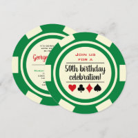 Green Poker Chip Casino Las Vegas Cumpleaños