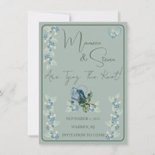 Invitación Green sabio sobre la floral verde de la orquídea v