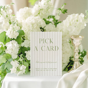Invitación Green sabio y beige escogen un Rótulo Boda de tarj