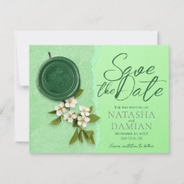 Invitación Green Seal Save the Wedding Date Invitation