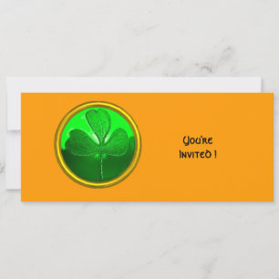 INVITACIÓN GREEN SHAMROCK GEMSTONE, FIESTA DEL DÍA DE PATRICK