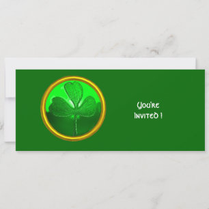 INVITACIÓN GREEN SHAMROCK GEMSTONE, FIESTA DEL DÍA DE PATRICK