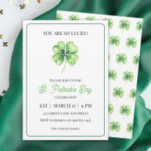 Green Shamrock Luck Simple St. Patrick's Day Fiest