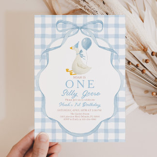 Invitación Green Silly Goose Birthday Invitation