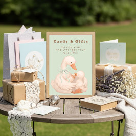 Invitación Green Silly Goose Cards and Gifts Table Sign 