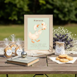 Invitación Green Silly Goose Favor Table Sign 