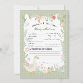 Invitación Green Silly Goose Floral Gingham Advance para el b