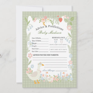 Invitación Green Silly Goose Floral Gingham Advance para el b