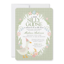 Green Silly Goose Floral Gingham Baby Shower
