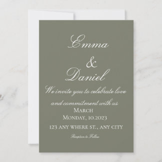 Invitación Green Simple Elegant Photo Wedding Invitation