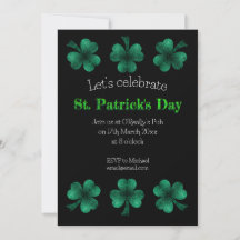 Green Sparkke Shamrock black St Patrick Day