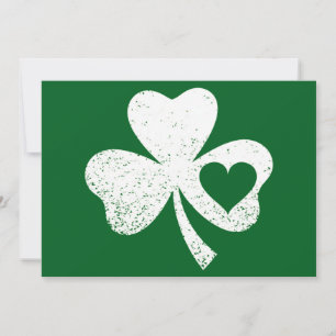 Invitación Green St Patricks Day Irish Patty's Heart Shamrock