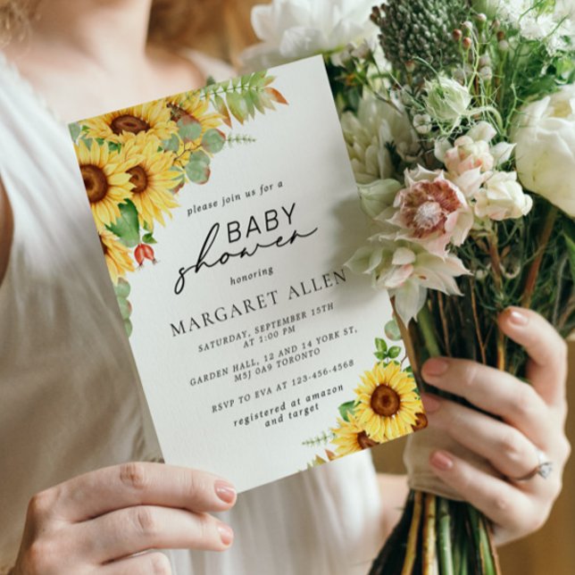 Invitación Green Sunflower Baby Shower (Subido por el creador)