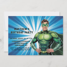 Green Superhero Boys Birthday Party