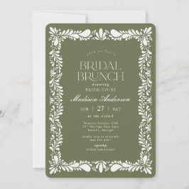 Invitación Green Talavera Tile Español Fiesta Bridal Brunch