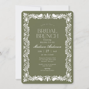 Invitación Green Talavera Tile Español Fiesta Bridal Brunch
