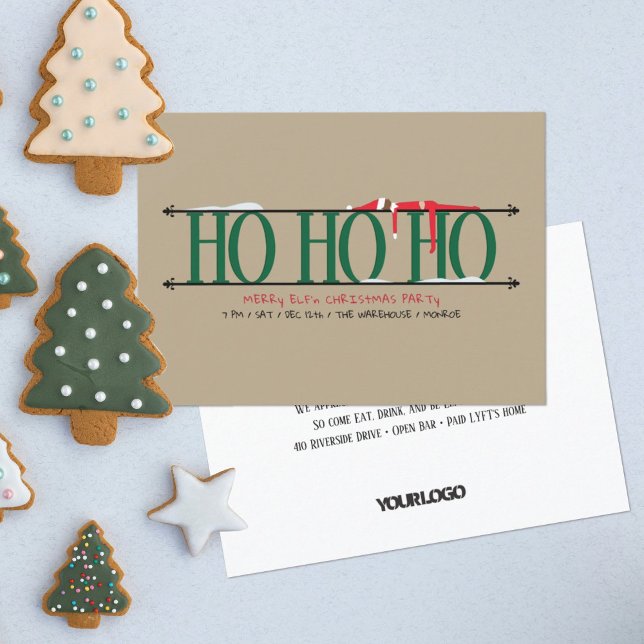 Invitación Green & Tan Elf Shenanigans Fiesta de Navidades de (Subido por el creador)