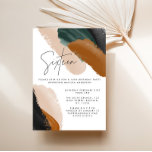 Invitación Green terracotta abstract watercolor 16th Birthday<br><div class="desc">Green terracotta modern elegant abstract watercolor script 16th Birthday party invitation.</div>