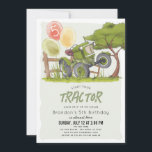 Invitación Green Tractor Farm Boy Kids Cumpleaños<br><div class="desc">Esta tierna invitación a la fiesta de cumpleaños de un chico "inicia tu tractor y ponlo en marcha" incluye un tractor verde con globos y un árbol. En el lado inverso hay un campo de cultivo. Personalice sus necesidades. Puedes encontrar productos coincidentes en mi tienda.</div>