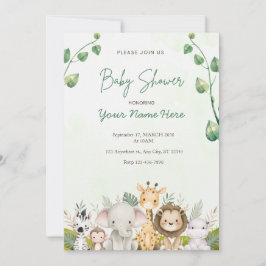 Invitación Green Watercolor Baby Shower Invitation Boy