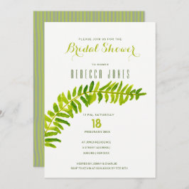 Invitación GREEN WATERCOLOR FERN FOLIAGE Bridal Shower