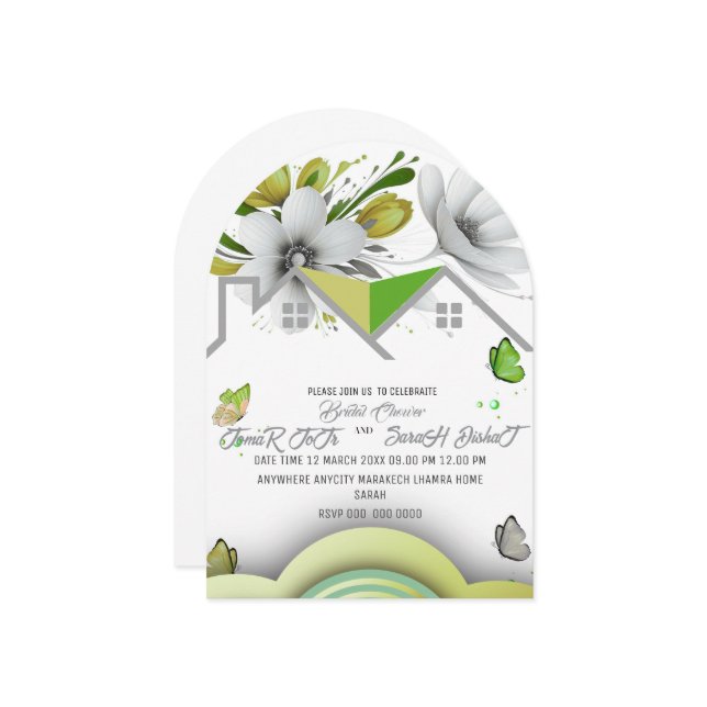 Invitación Green Wedding Save the date Template, wedding,  We (Anverso/Reverso In Situ)