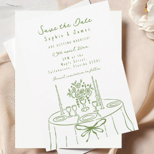 Invitación Green Whimsical Hand Drake Trendy Boda