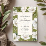 Invitación Green white Floral elegant wedding<br><div class="desc">Floral elegant</div>