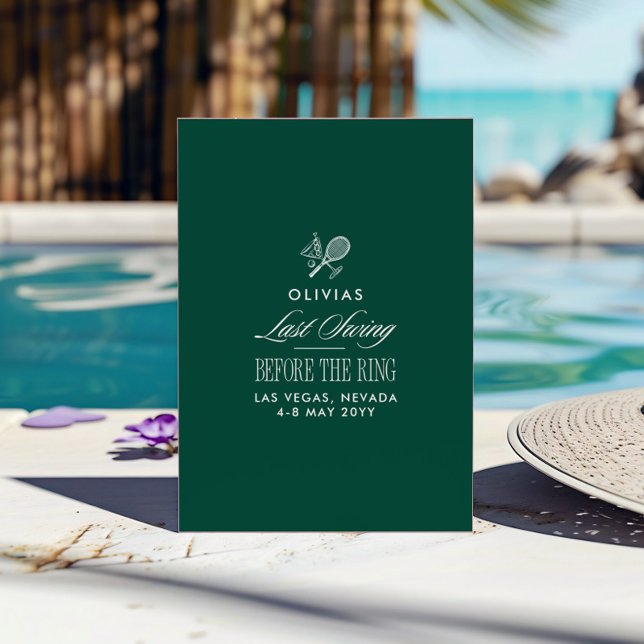 Invitación Green & White Striped Last Swing Before the Ring (Subido por el creador)