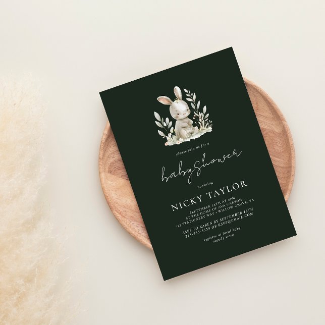 Invitación Green Woodland Cute Animal Baby Shower (Subido por el creador)