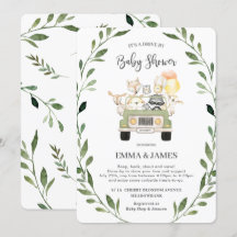 Green Woodland Drive De Baby Shower Neutral
