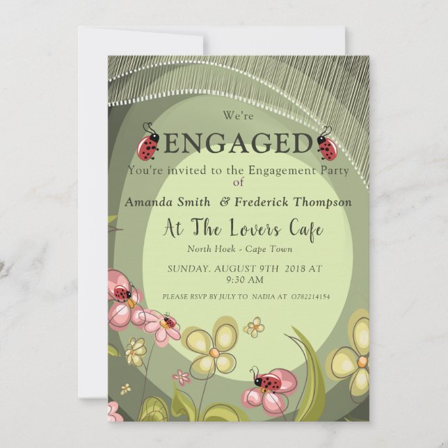 Invitación Green y Lady-bird (Anverso)