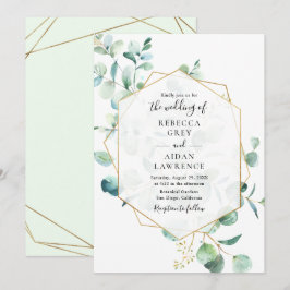 Invitación Greeneración geométrica Eucalyptus deja Boda
