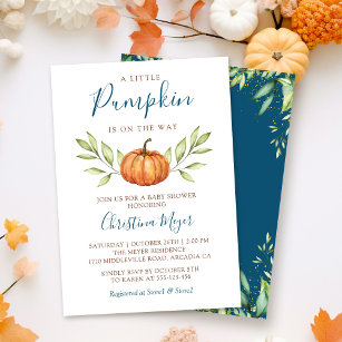 Invitación Greeneration Autumn Pumpkin Fall Baby Shower